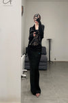 OUDE WAAG Core Velvet New Jet Sleeping skirt OW-23SS-SK05 Black
